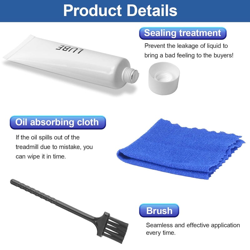 GGTE Fitness Treadmill Tube of Tread Belt Deck Lube for Spirit Sole Fitness Treadmill, Silicone Lubricant Oil Maintenance Lubricant p/n N020001, with Cleaning Cloth and Brush (1 Pack) - Image 5